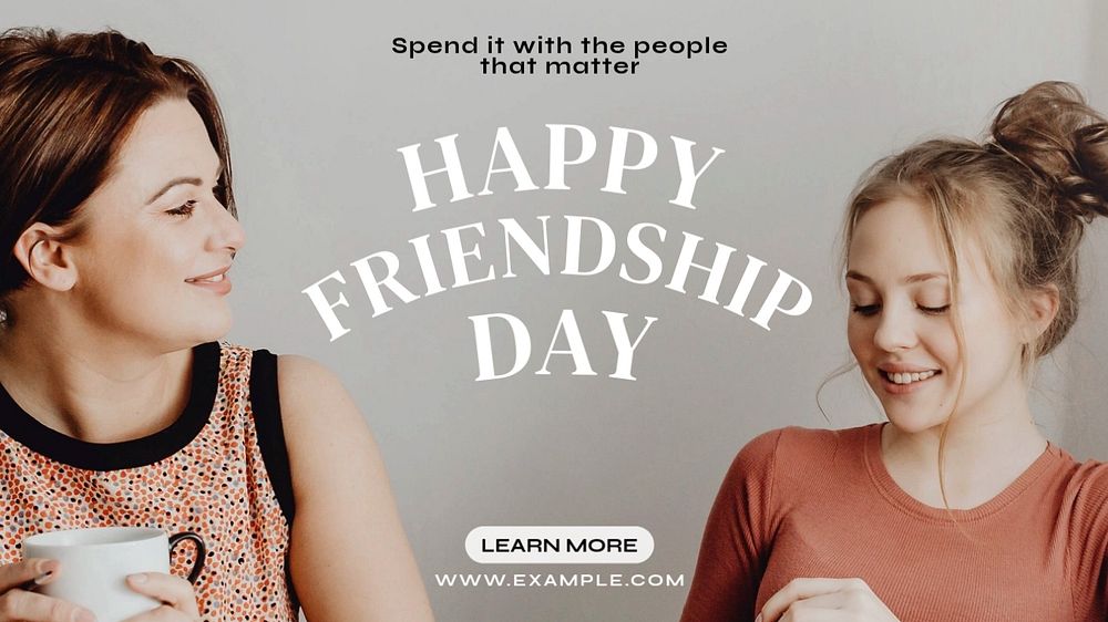 Happy friendship day blog banner template, editable text