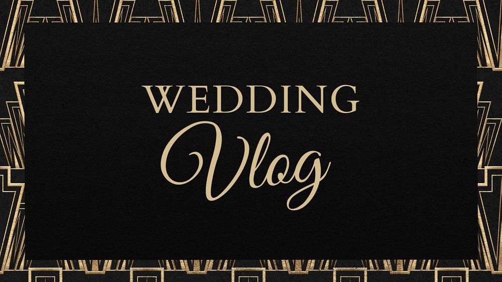 Wedding vlog blog banner template, editable text