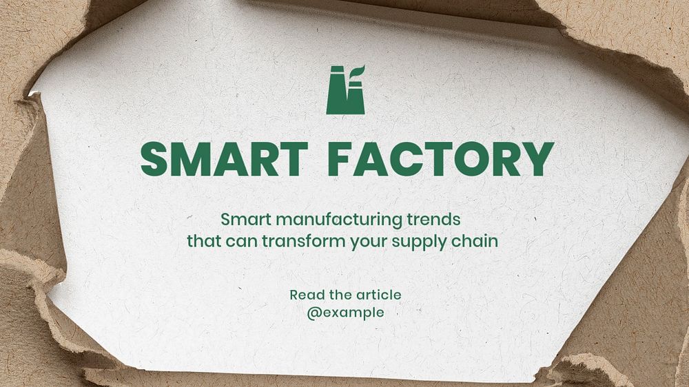 Smart factory blog banner template, editable text