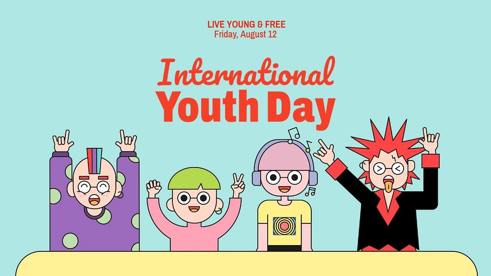 Youth day blog banner template, editable text