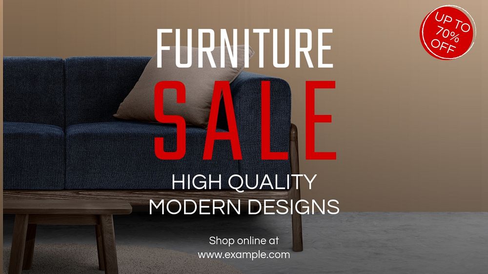 Furniture sale  blog banner template, editable text