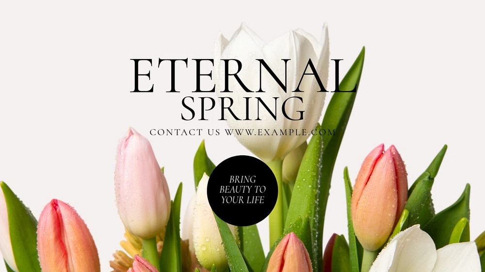 Eternal spring blog banner template, editable text