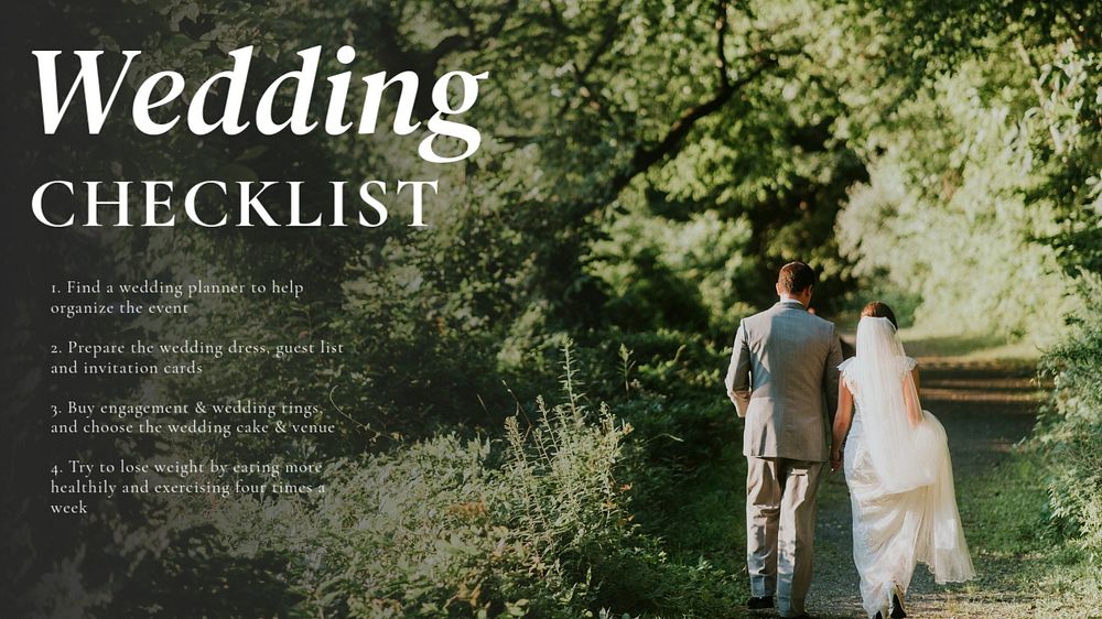 Wedding checklist  blog banner template, editable text