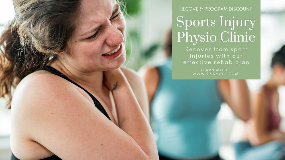 Sports injury physio  blog banner template, editable text