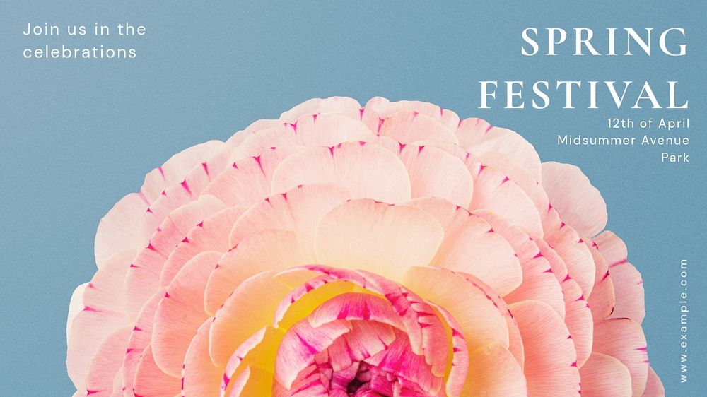 Spring festival  blog banner template, editable text