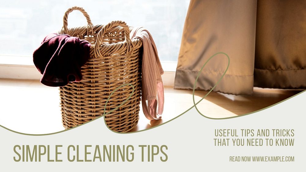 Cleaning tips  blog banner template, editable text