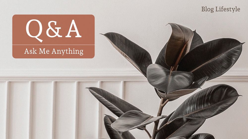 Questions & answers  blog banner template, editable text