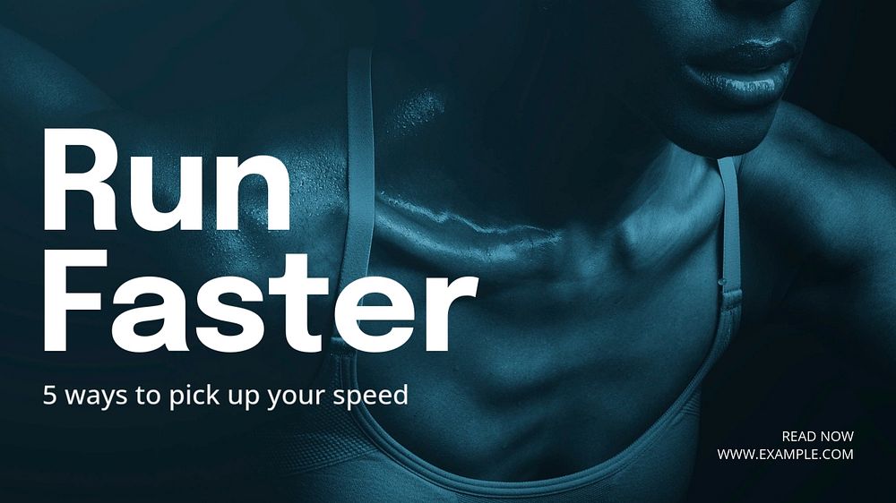 Run faster blog banner template, editable text