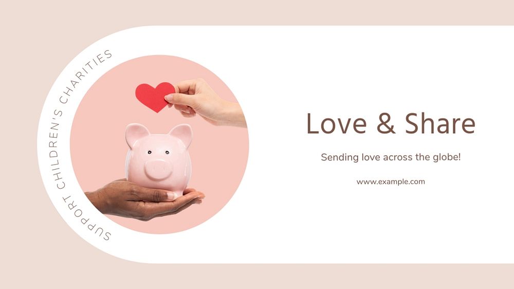 Children charities  blog banner template, editable text