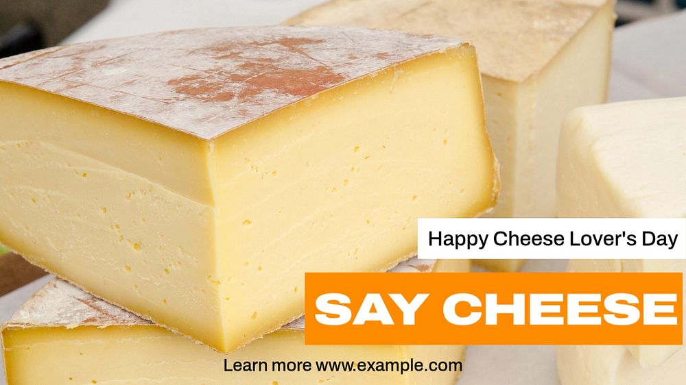 Cheese lover's day  blog banner template, editable text