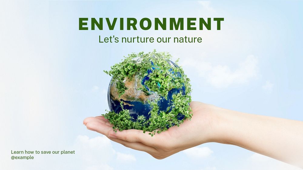 Environment & nature blog banner template, editable text