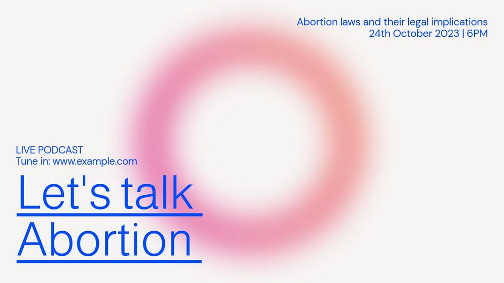 Abortion podcast blog banner template, editable text