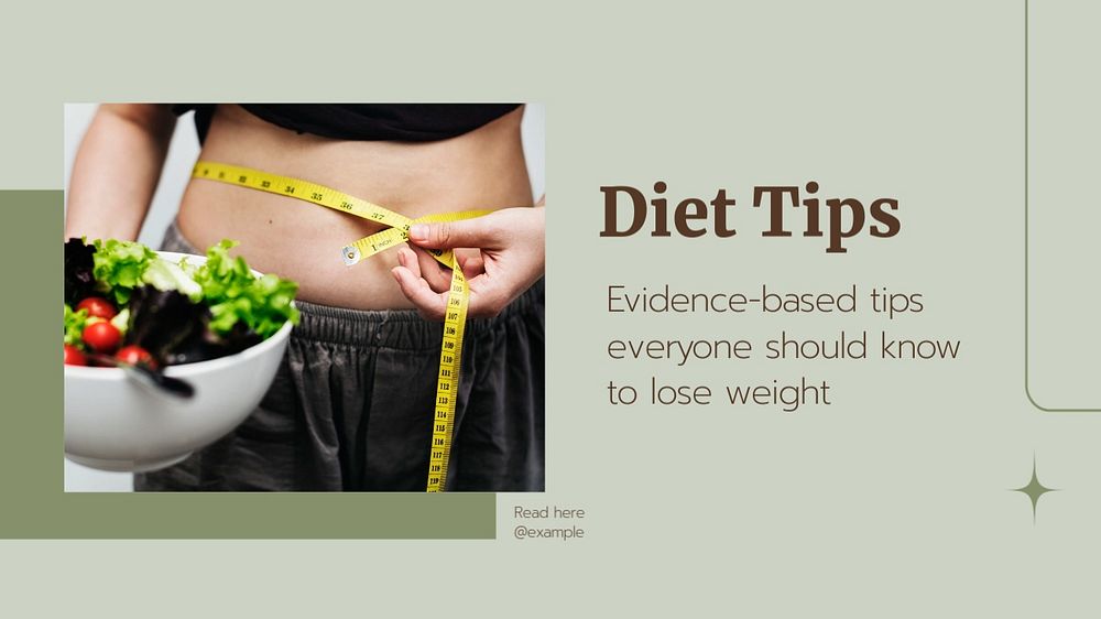 Diet tips  blog banner template, editable text