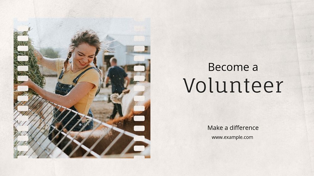 Become a volunteer  blog banner template, editable text