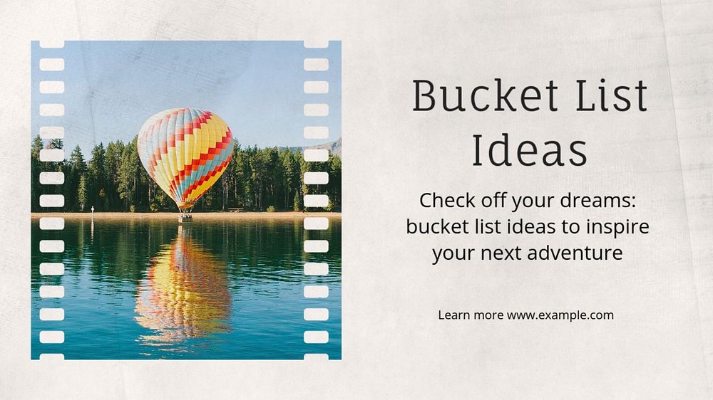 Bucket list ideas  blog banner template, editable text