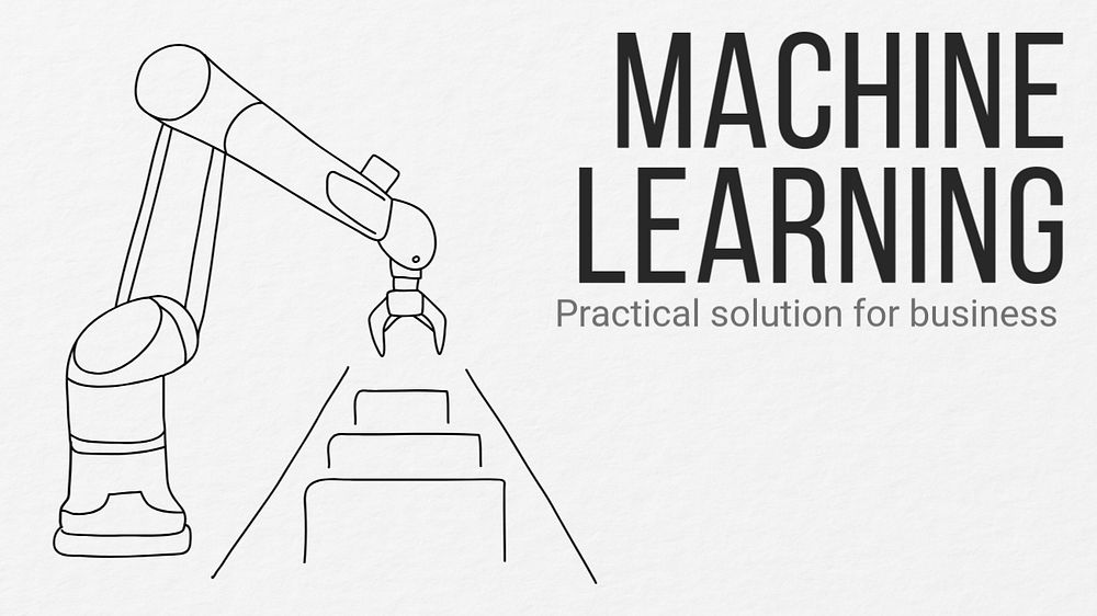 Machine learning  blog banner template, editable text