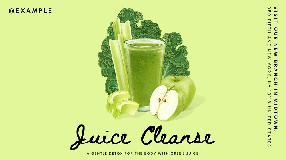 Juice Cleanse  blog banner template, editable text