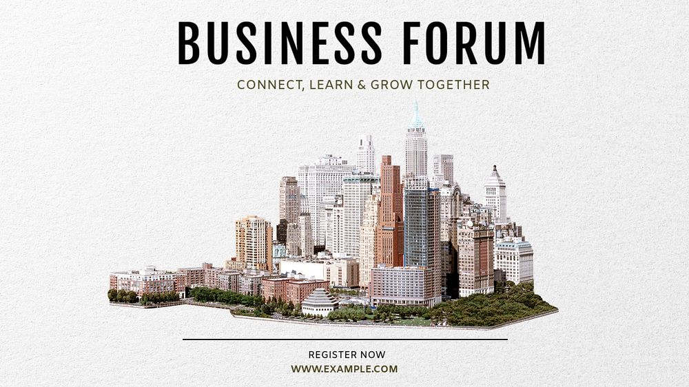 Business forum  blog banner template, editable text