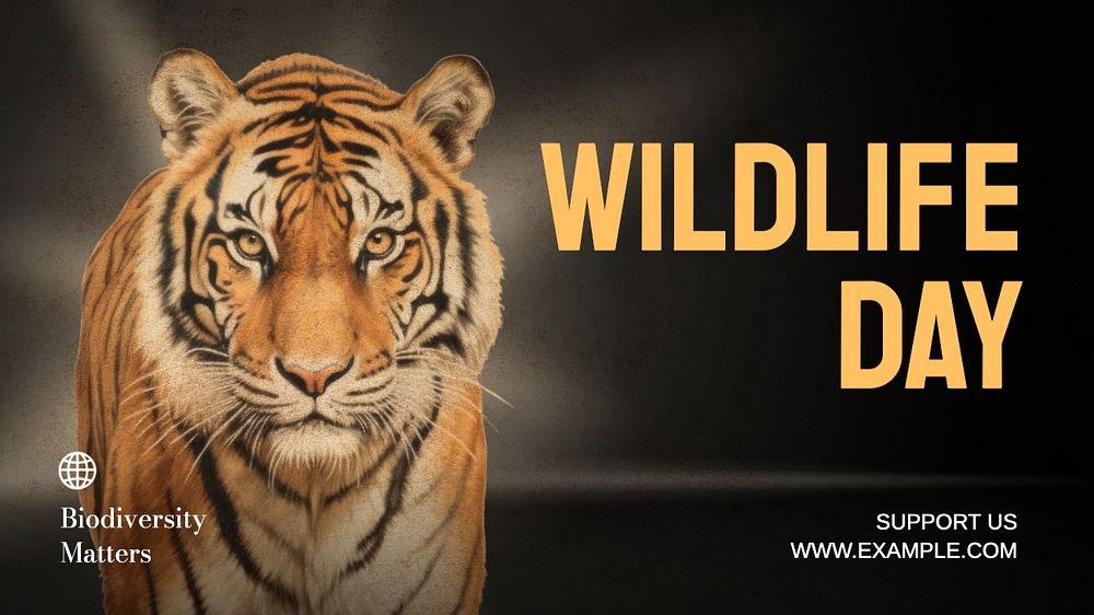 Wildlife day Facebook cover template, editable design