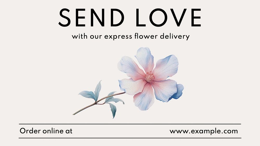 Flower delivery blog banner template, editable text