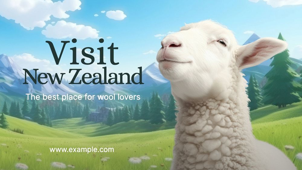 Visit New Zealand blog banner template, editable text