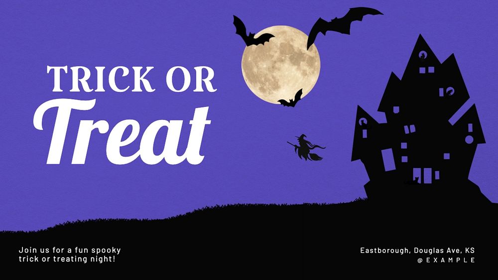 Trick or treat blog banner template, editable text