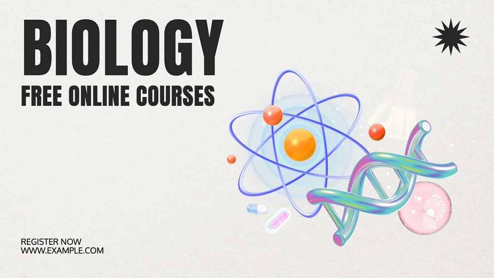 Biology course blog banner template, editable text