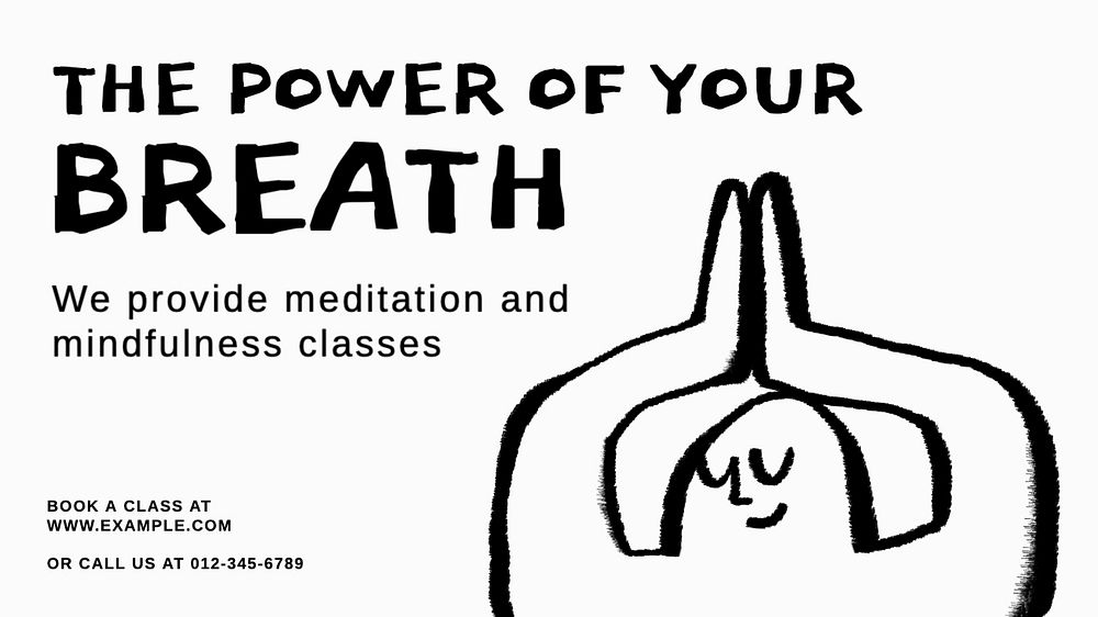 Breath and meditation blog banner template, editable text