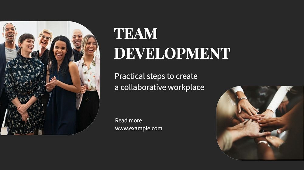 Team development blog banner template, editable text