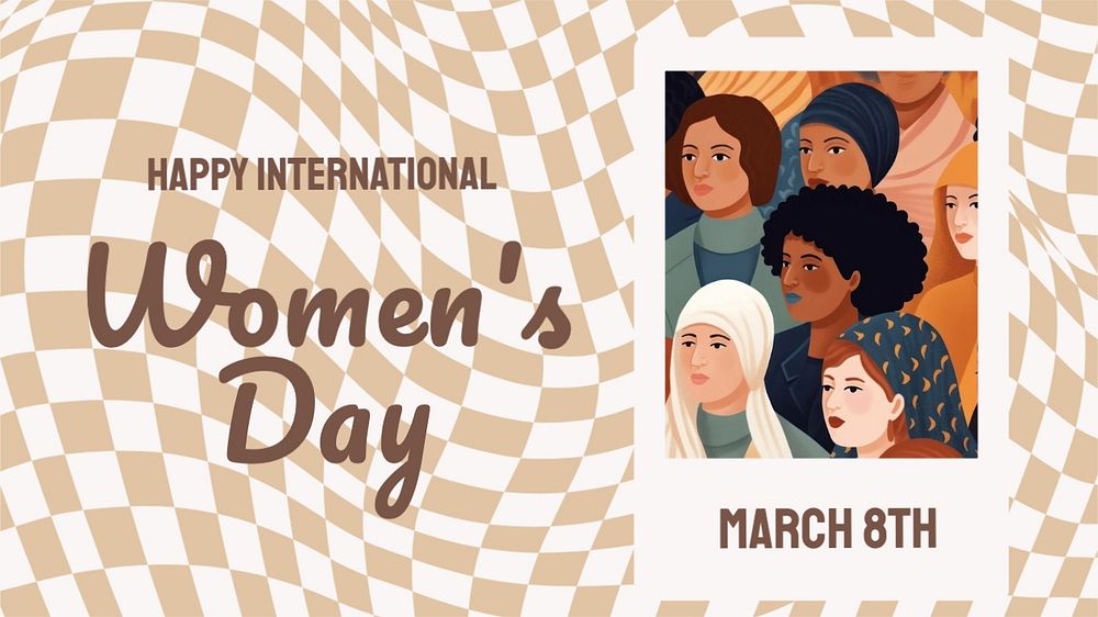 Women's day  blog banner template, editable text