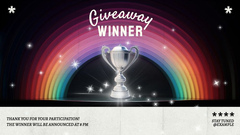 Giveaway winner  blog banner template, editable text