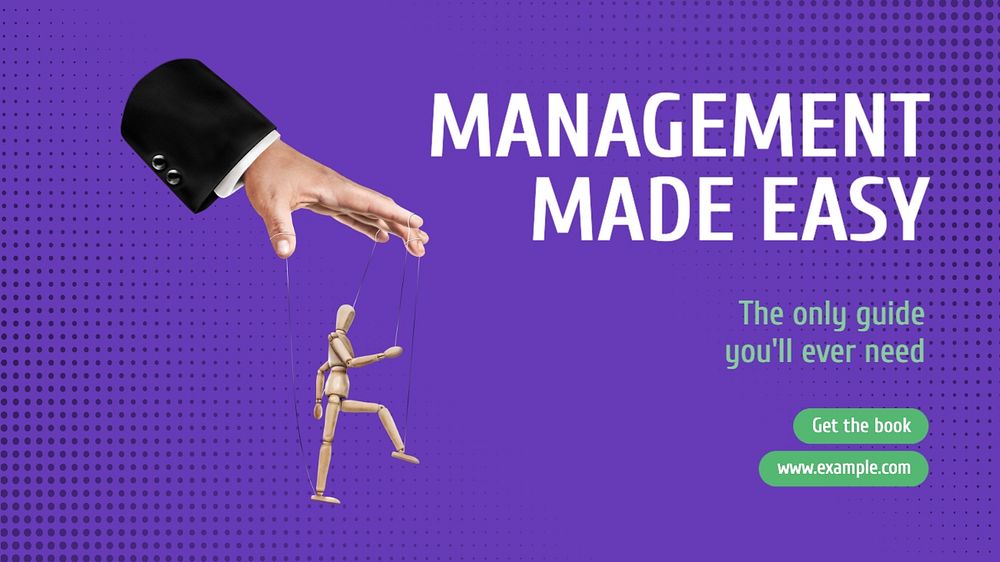 Management blog banner template, editable text