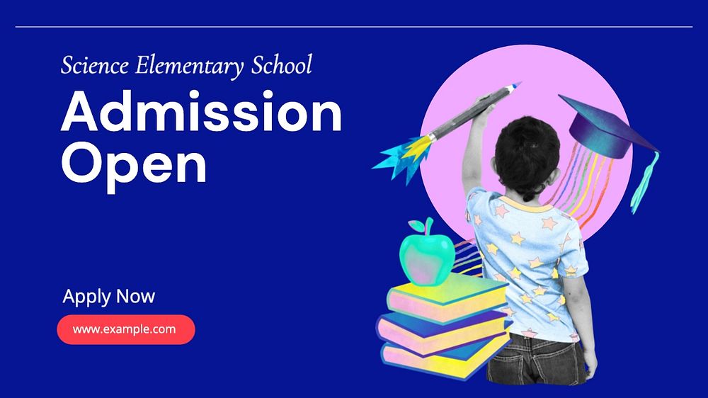 Admission open blog banner template, editable text