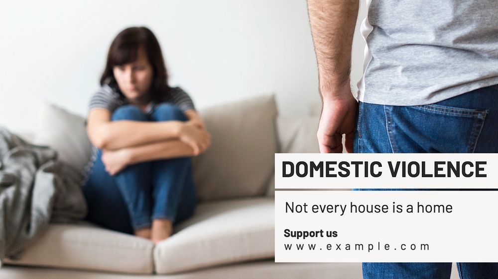 Domestic violence blog banner template, editable text