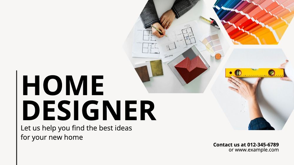 Home designer  blog banner template, editable text