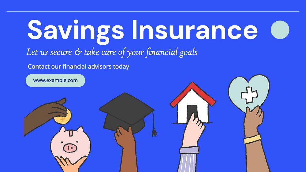 Savings insurance blog banner template, editable text