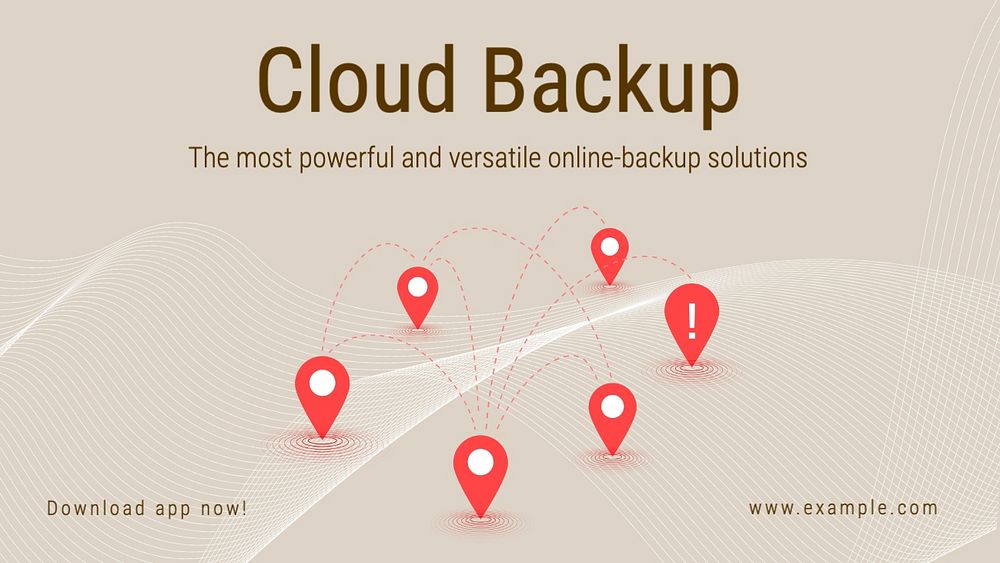 Cloud backup blog banner template, editable text