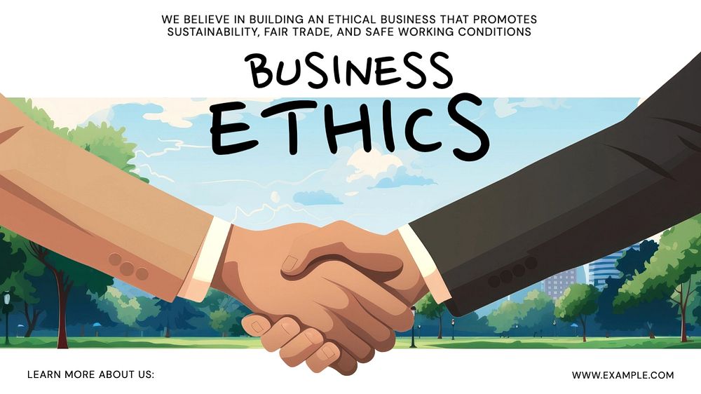 Business ethics blog banner template, editable text