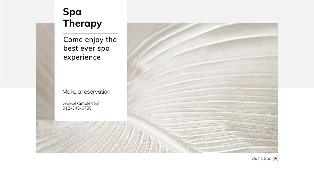 Spa therapy blog banner template, editable text