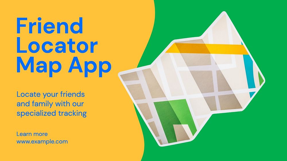 Map app blog banner template, editable text