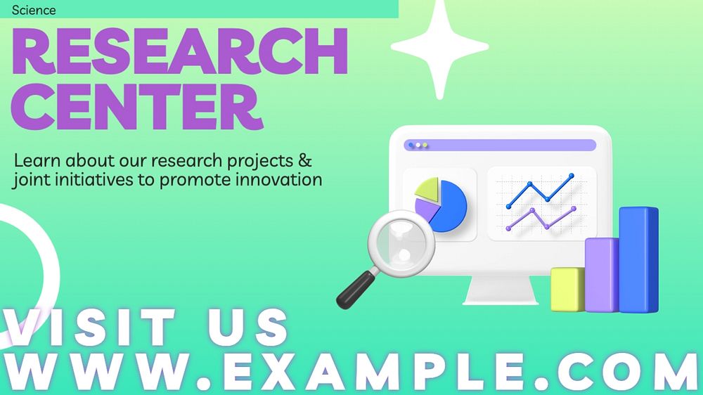 Research center blog banner template, editable text