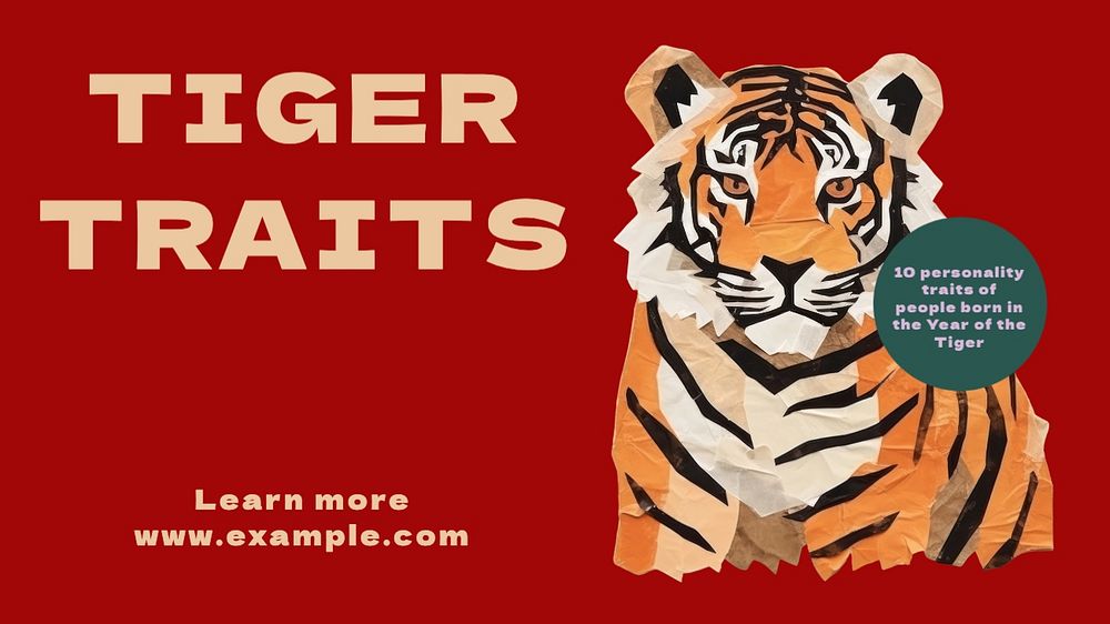 Year of Tiger blog banner template, editable text