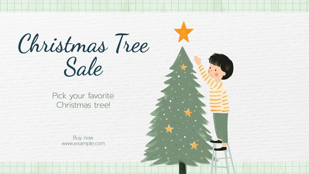 Christmas tree sale blog banner template, editable text