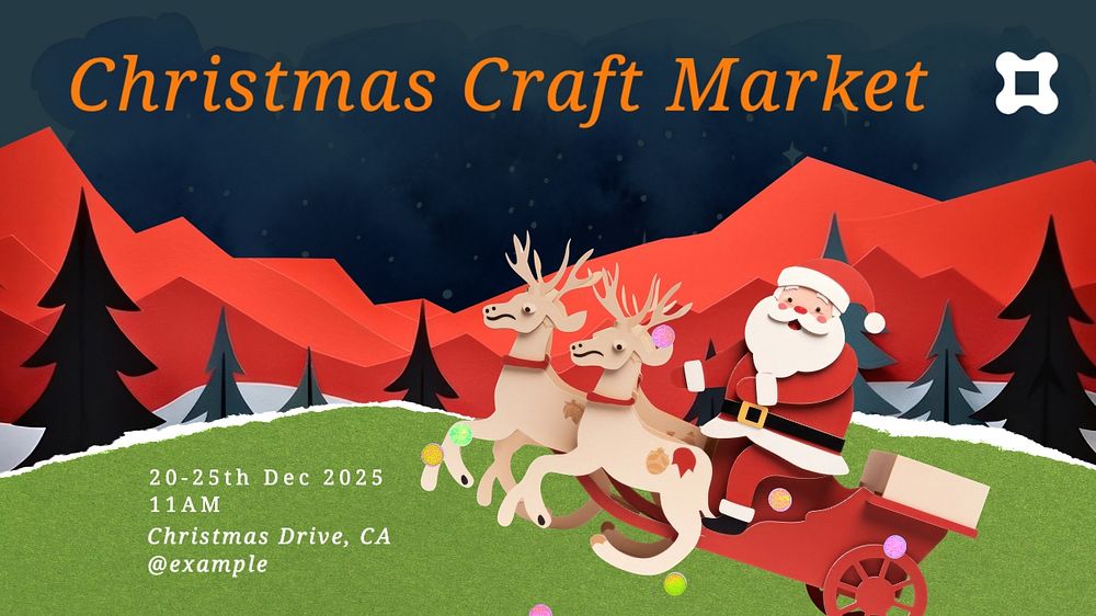 Christmas craft market blog banner template