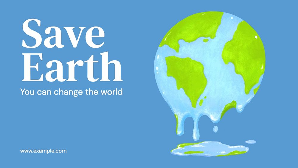 Save earth blog banner template, editable text