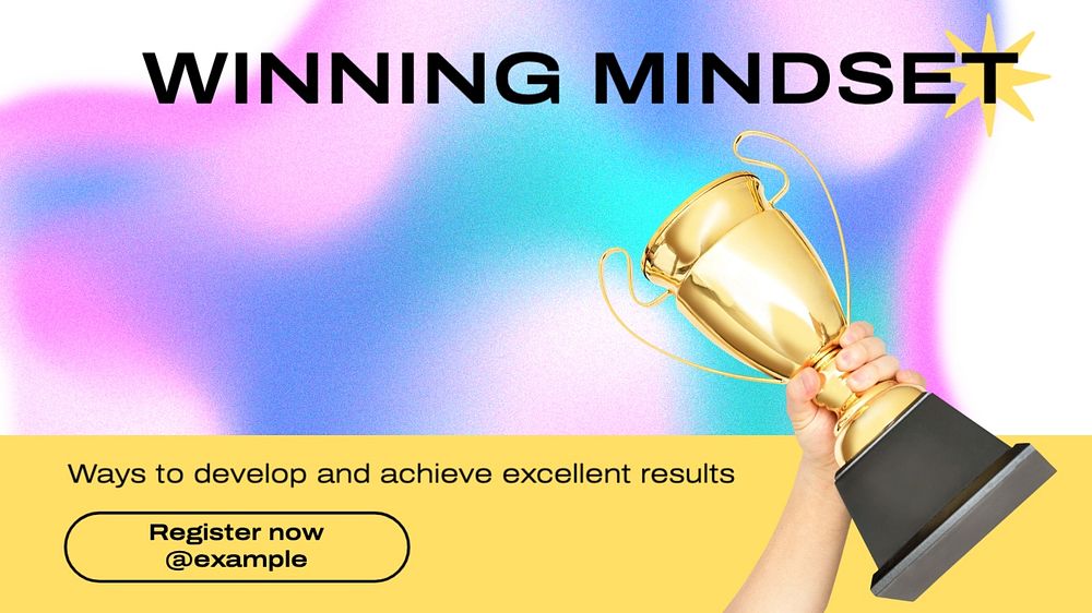 Winning mindset blog banner template, editable text