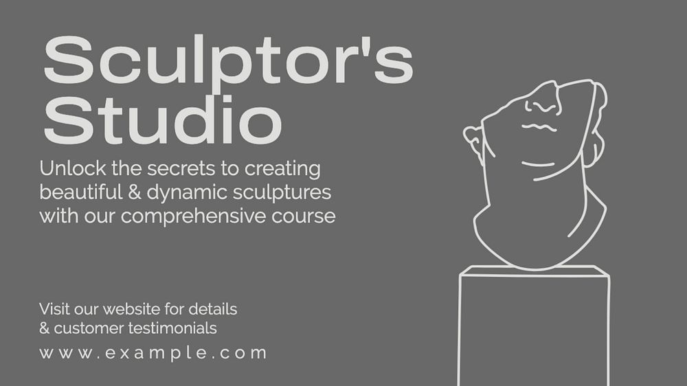 Sculptor's studio blog banner template, editable text