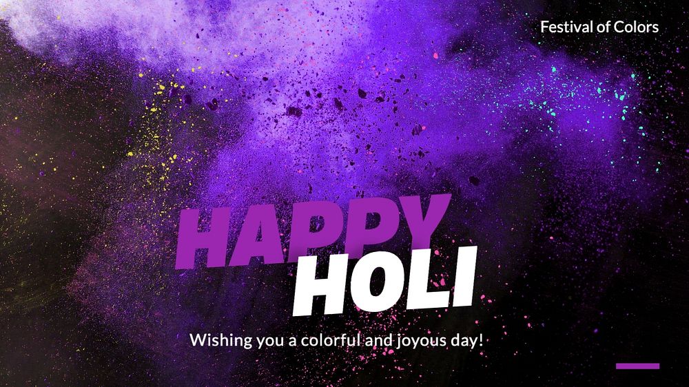 Happy Holi blog banner template, editable text