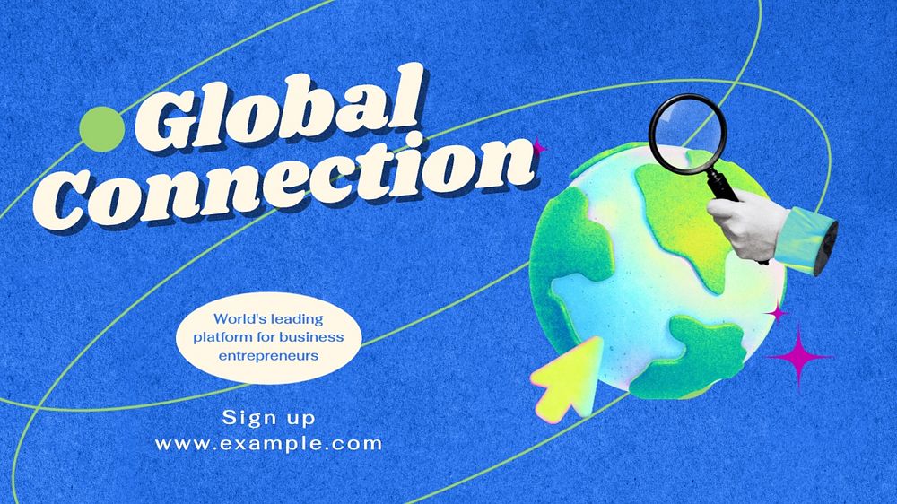 Global connection blog banner template, editable text