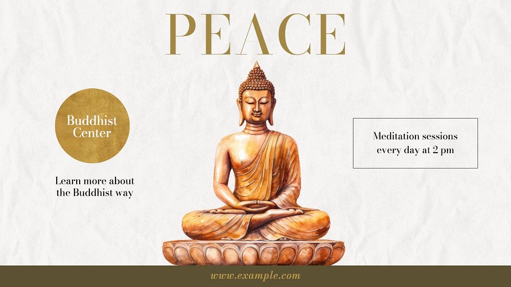 Buddhist center blog banner template, editable text